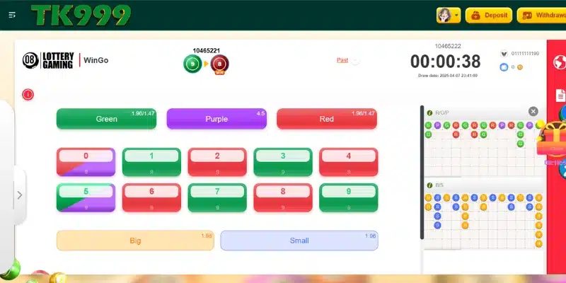 Win the Go Lottery Game in TK999