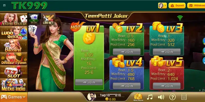 Teen Patti Joker Card Game in TK999