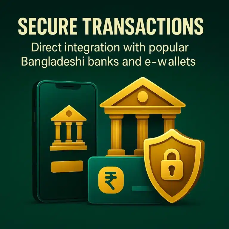 Secure transactions on TK999 with integration to Bangladeshi banks and e-wallets